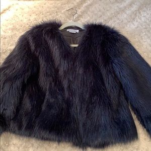 Navy Faux Fur Jacket